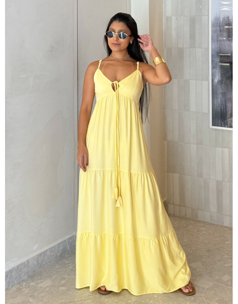 Vestido Viscolinho Louise Amarelo