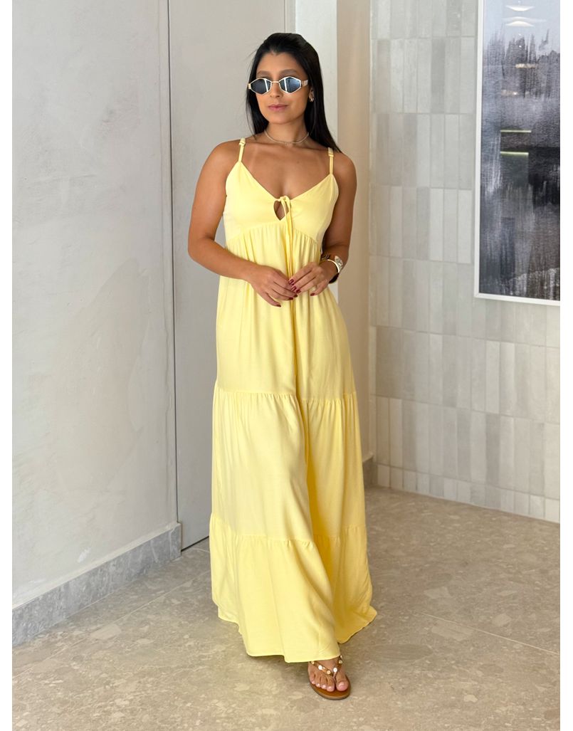 Vestido Viscolinho Louise Amarelo
