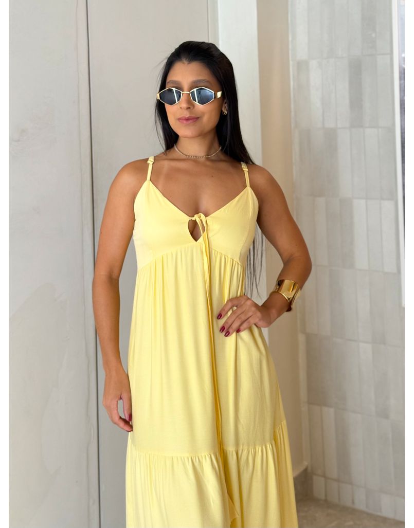 Vestido Viscolinho Louise Amarelo
