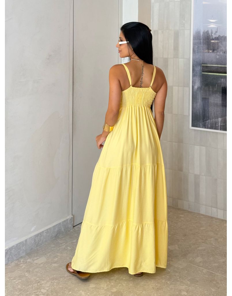 Vestido Viscolinho Louise Amarelo