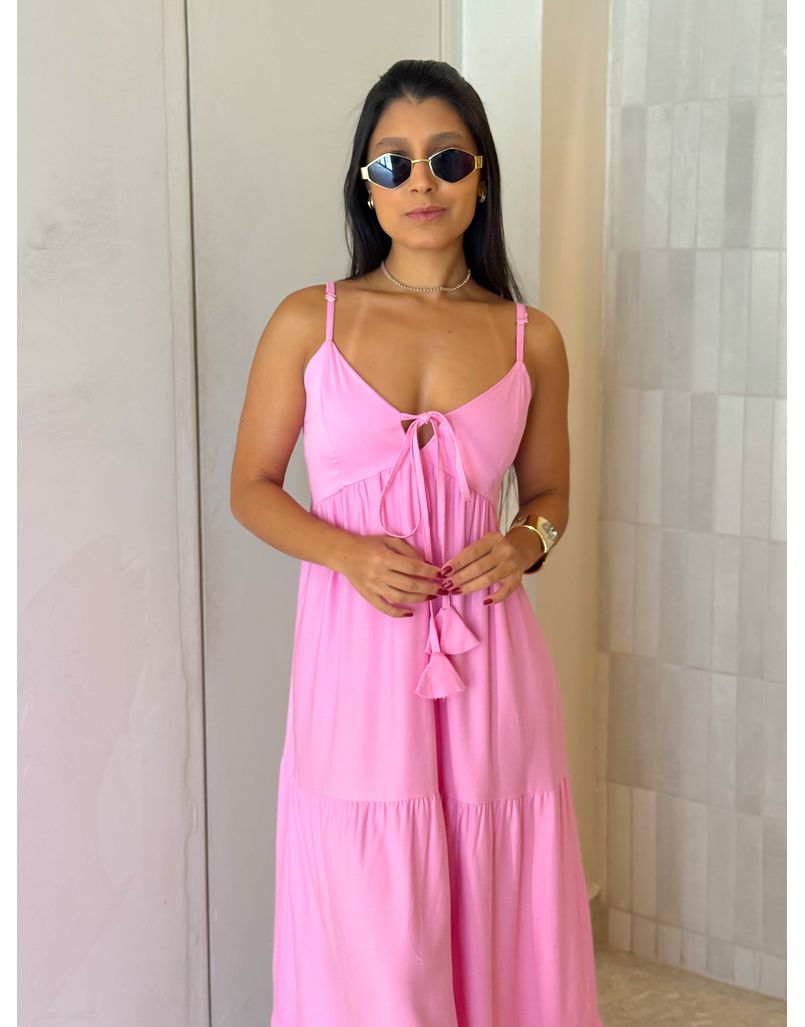 Vestido Viscolinho Louise Rosa