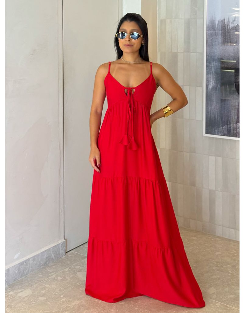 Vestido Viscolinho Louise Vermelho