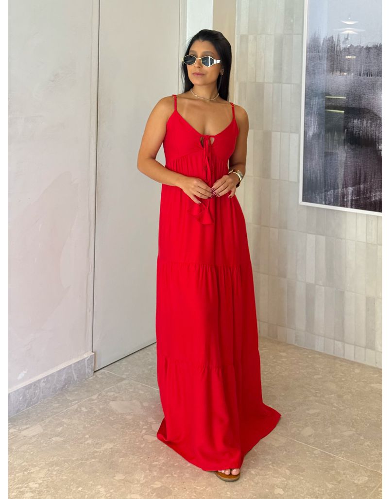 Vestido Viscolinho Louise Vermelho
