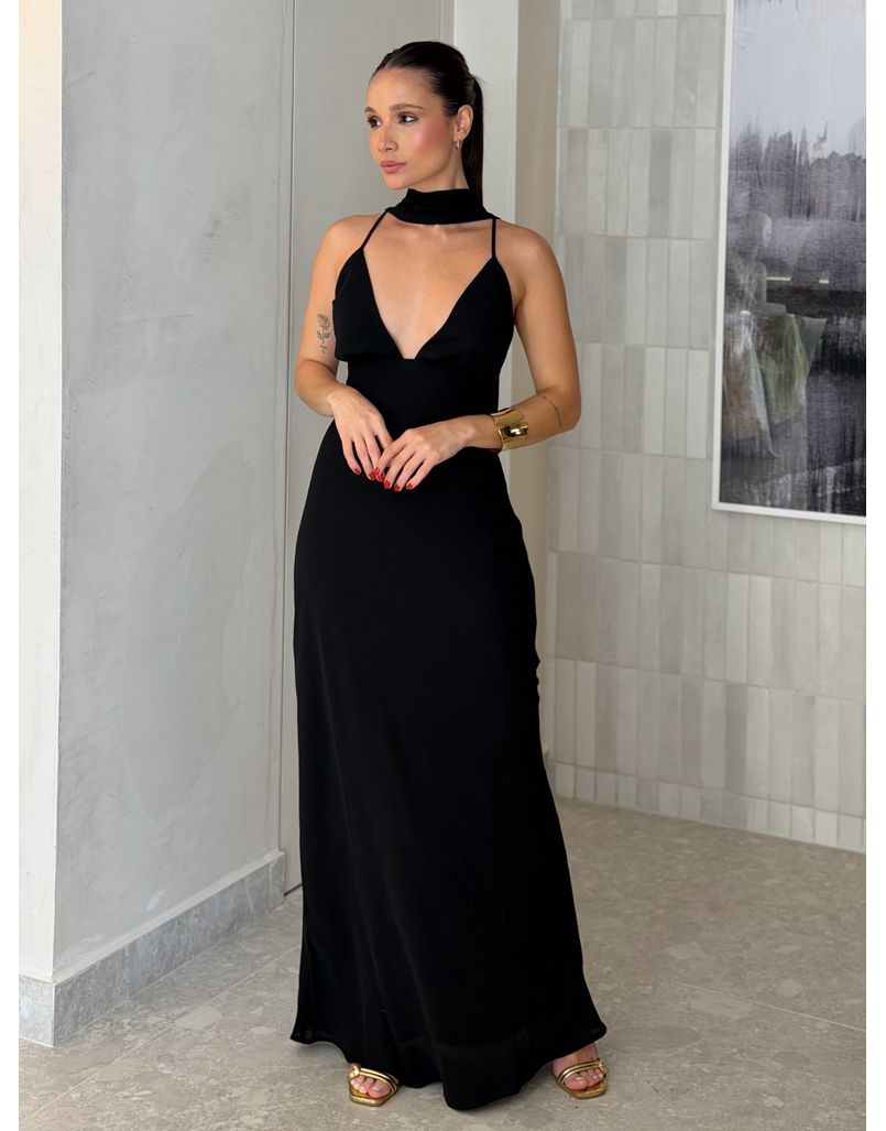 Vestido Midi Fernanda Preto