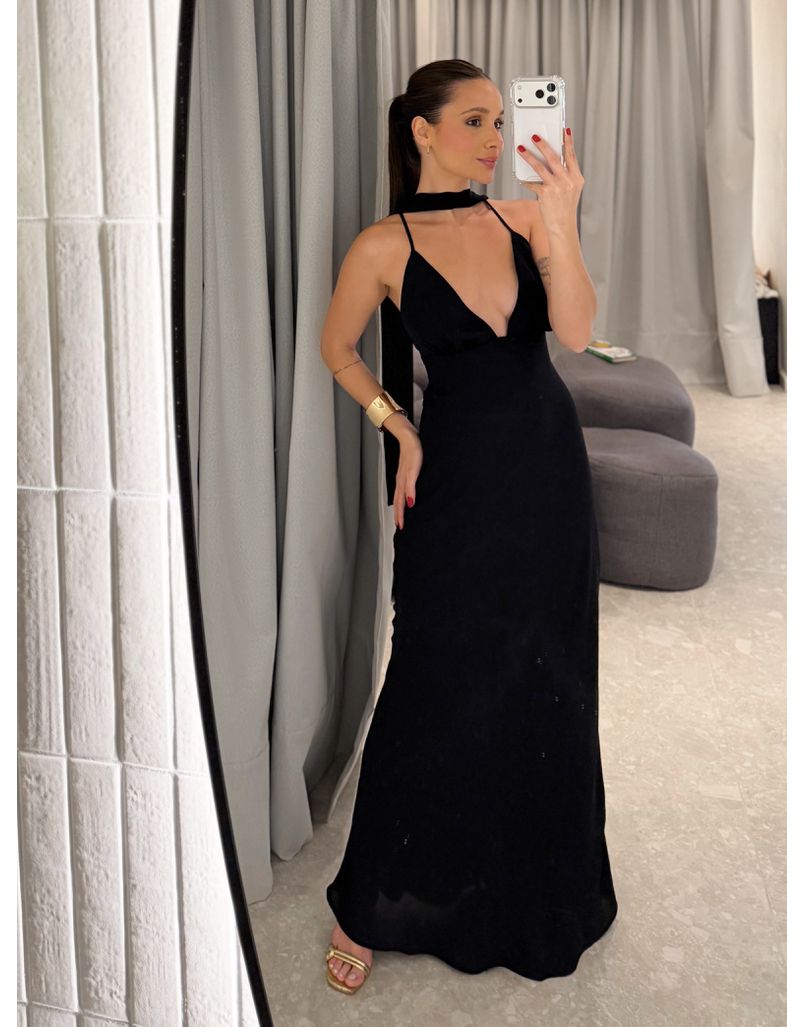Vestido Midi Fernanda Preto