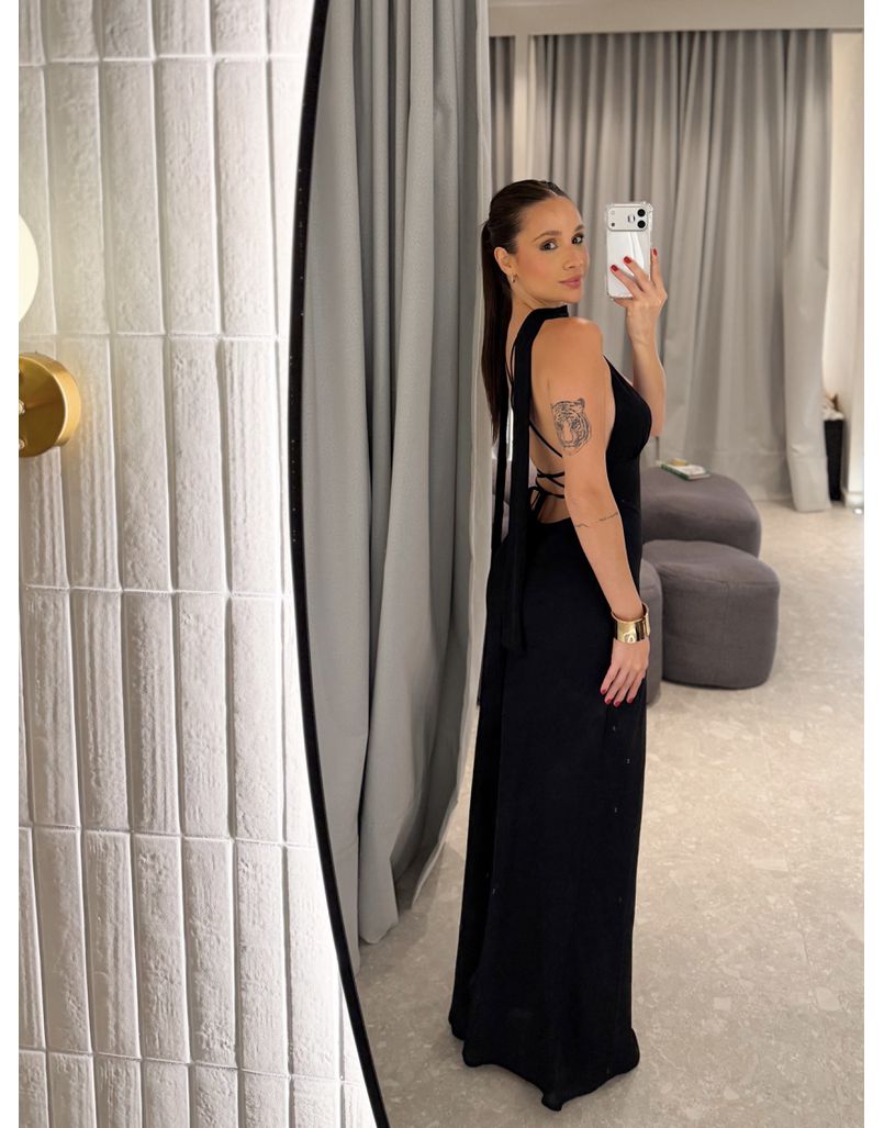 Vestido Midi Fernanda Preto