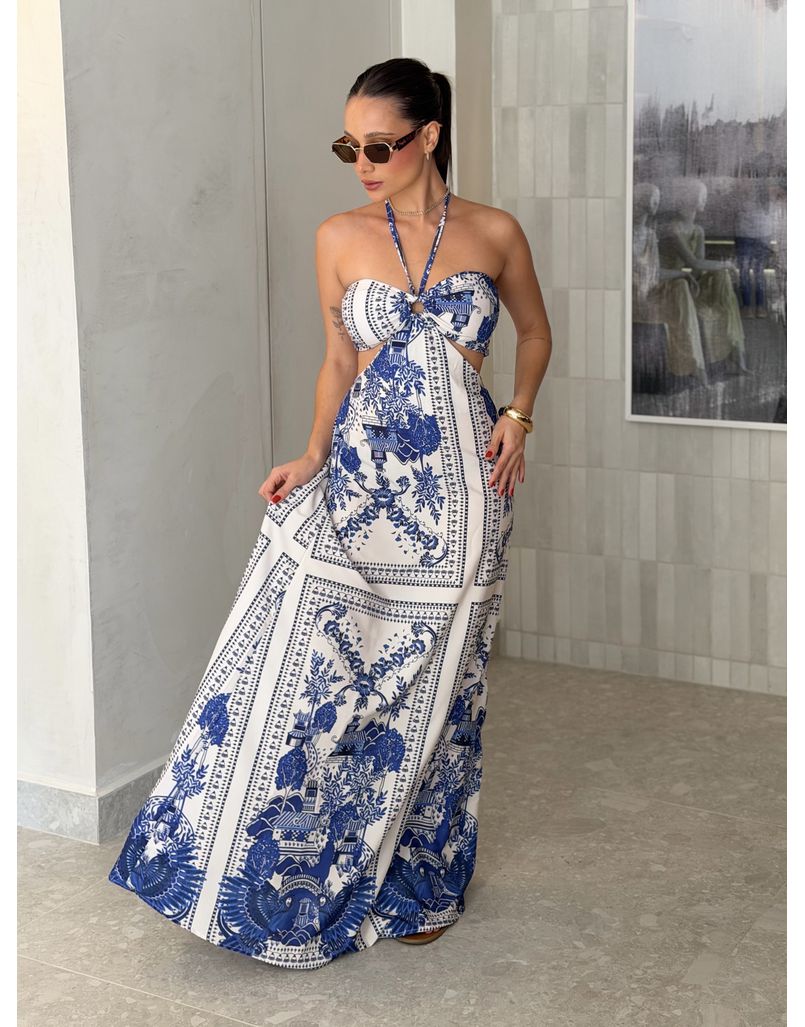 Vestido Estampado Scarlet Azul