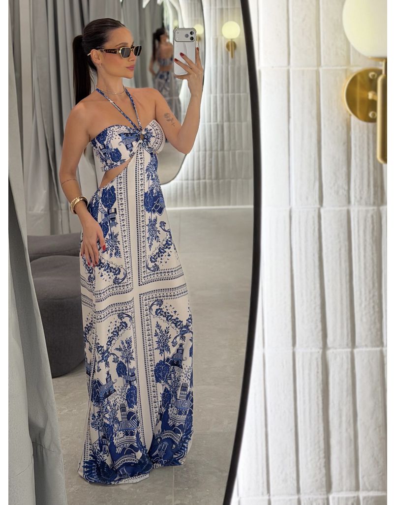 Vestido Estampado Scarlet Azul