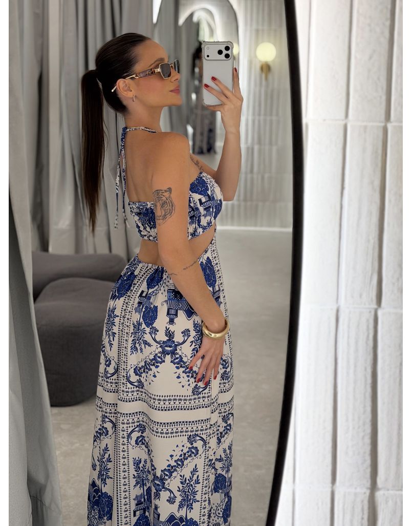 Vestido Estampado Scarlet Azul