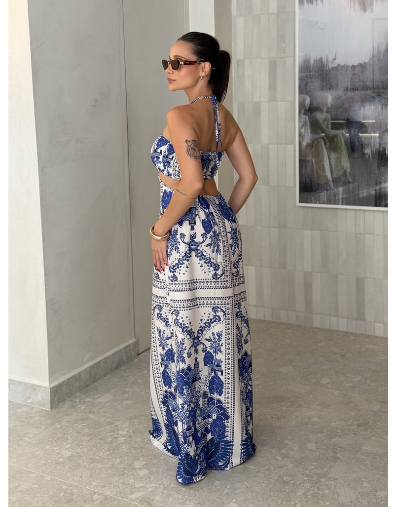 Vestido Estampado Scarlet Azul