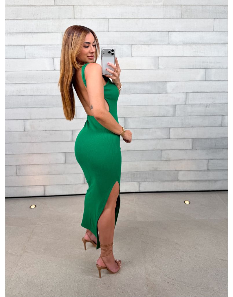 Vestido Canelado Havana Verde