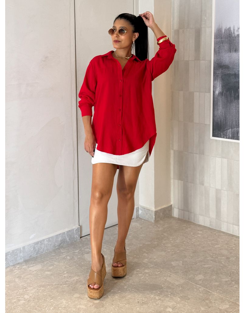Camisa Viscolinho Talita Vermelha 