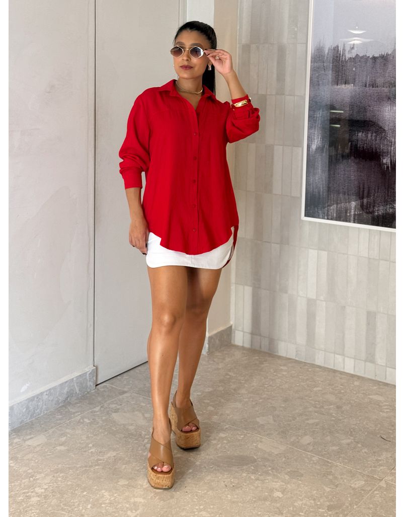 Camisa Viscolinho Talita Vermelha 