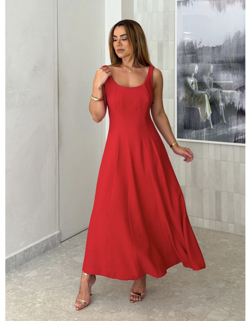 Vestido Midi Perry Vermelho