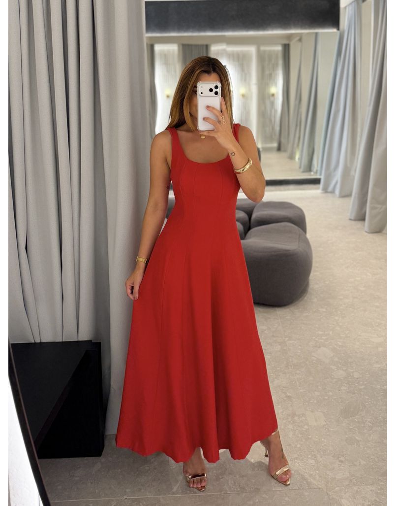 Vestido Midi Perry Vermelho