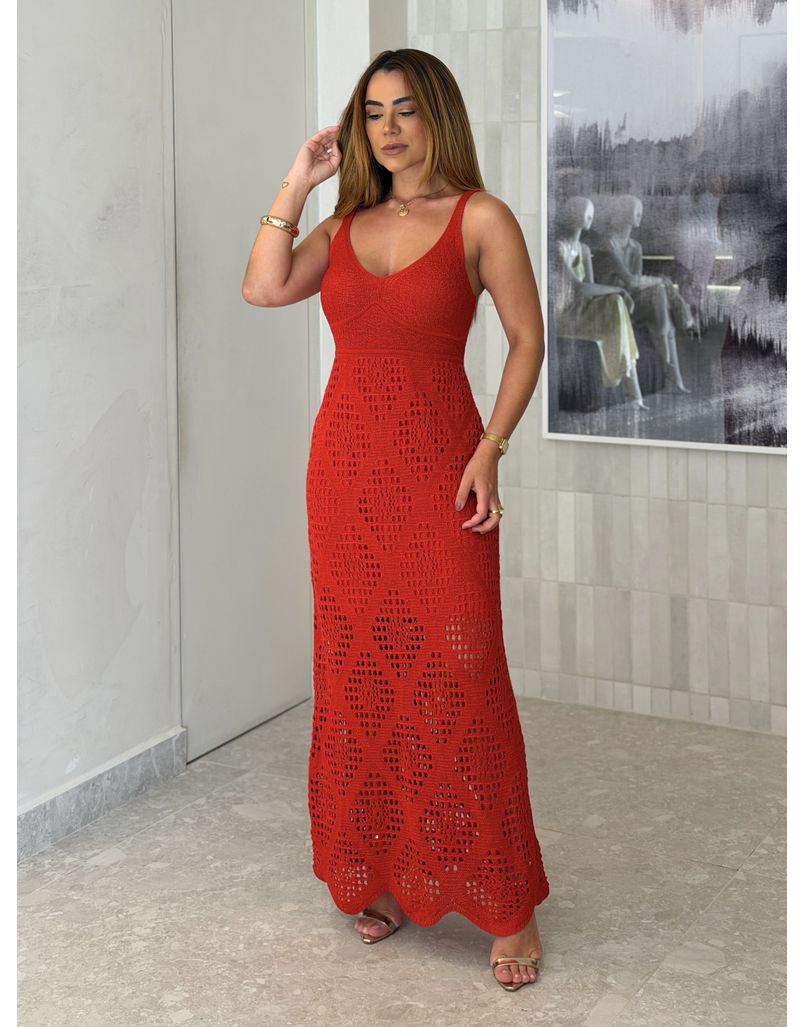 Vestido Tricot Lurex Catarina Vermelho