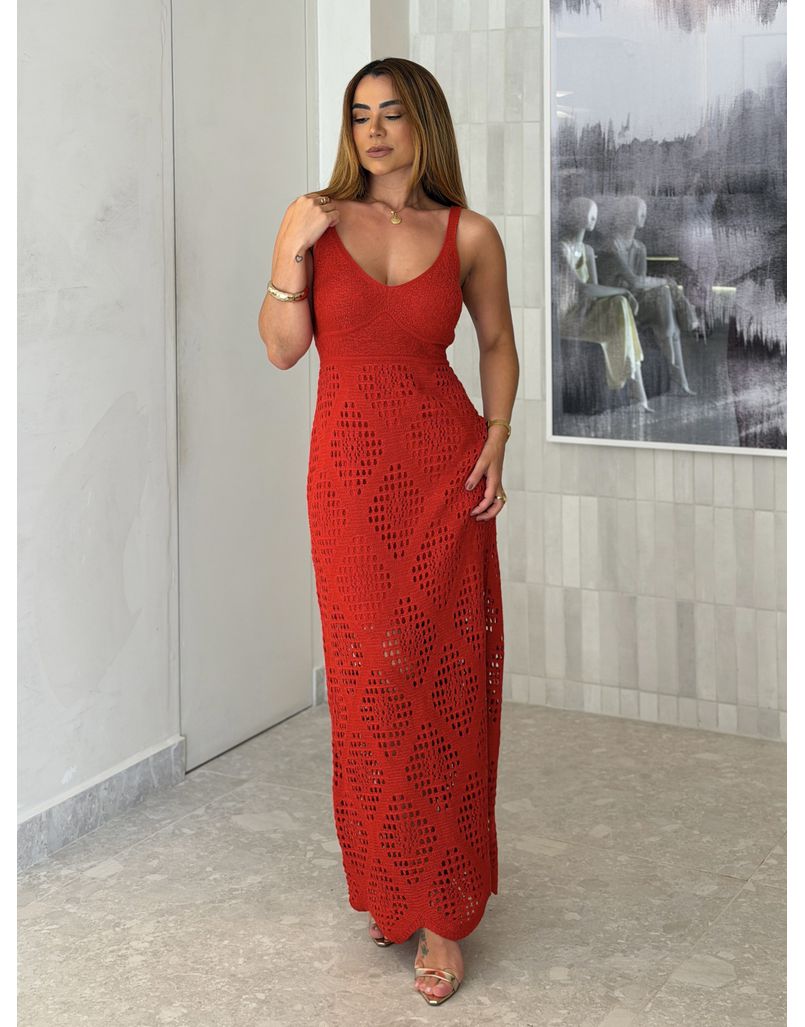 Vestido Tricot Lurex Catarina Vermelho
