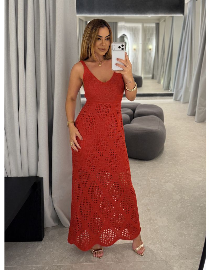 Vestido Tricot Lurex Catarina Vermelho