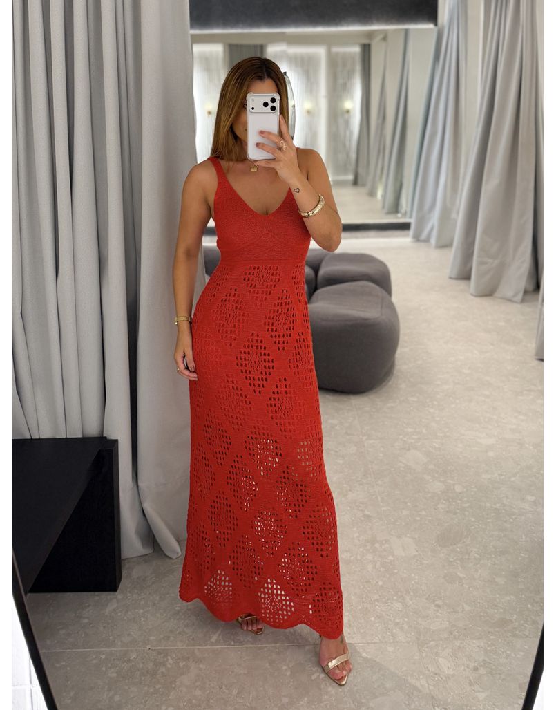 Vestido Tricot Lurex Catarina Vermelho