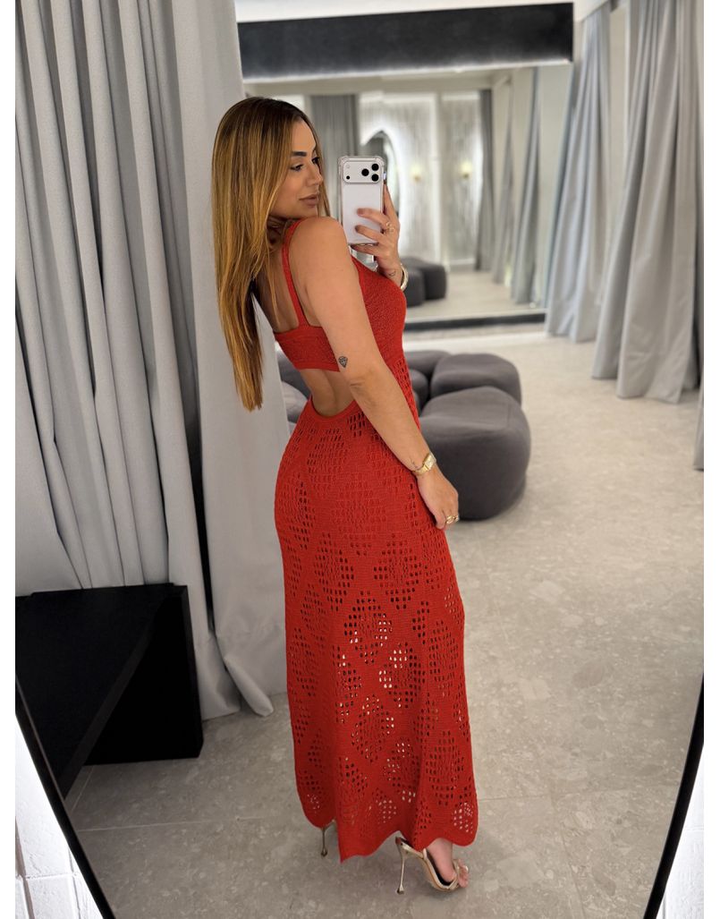 Vestido Tricot Lurex Catarina Vermelho