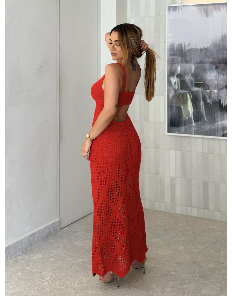 Vestido Tricot Lurex Catarina Vermelho