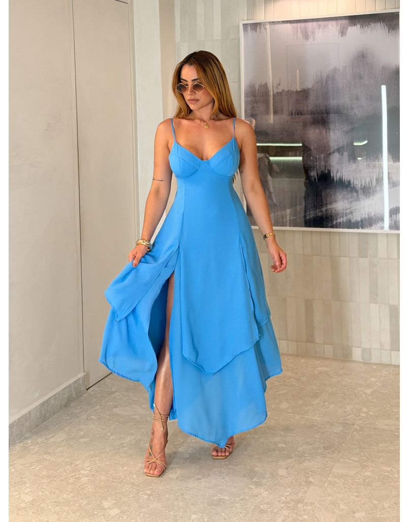 Vestido Midi Leia Azul
