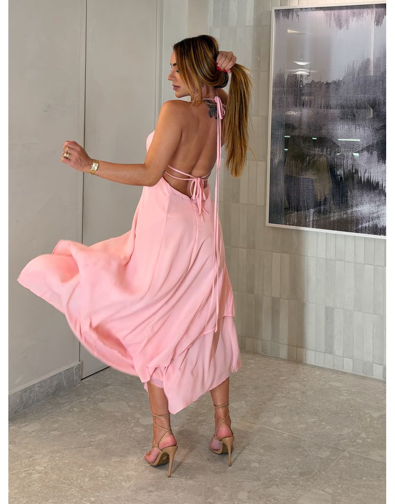 Vestido Midi Leia Rosa