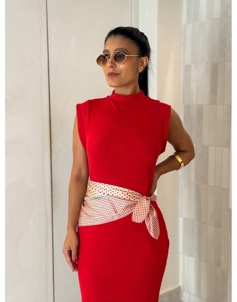 Lenço Poá Nara Vermelho