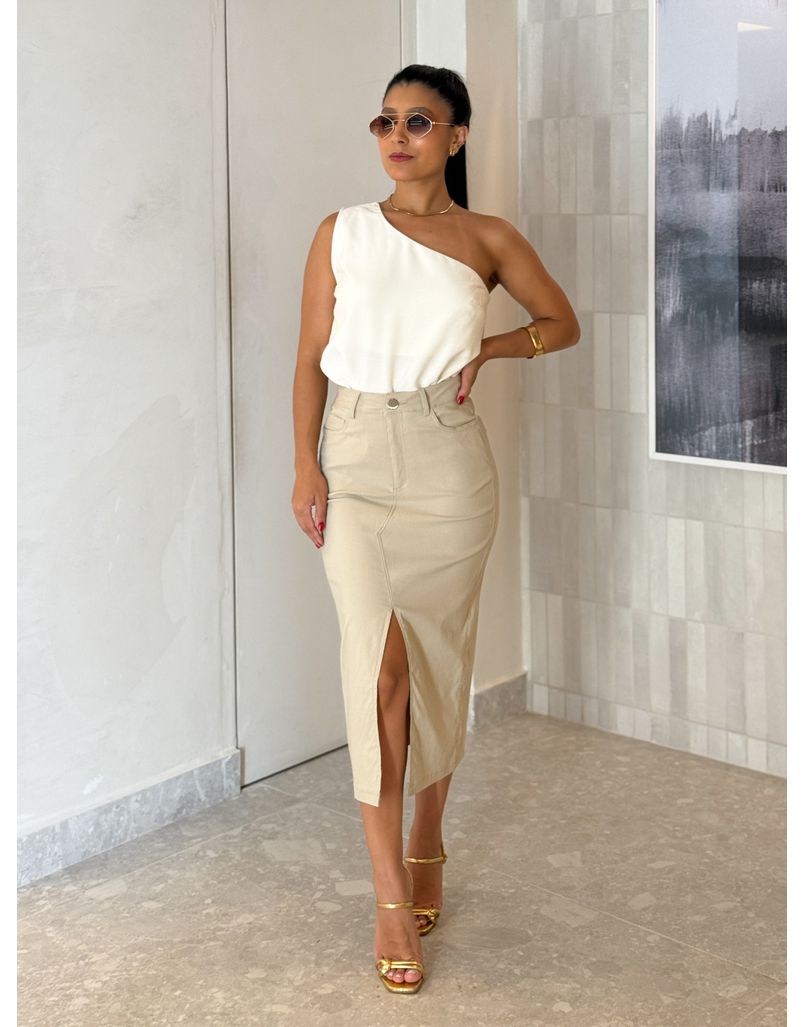 Saia Midi Iara Areia