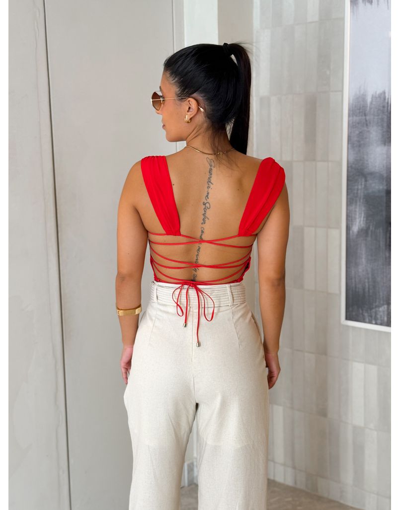Blusa Amarração Alessandra Vermelha