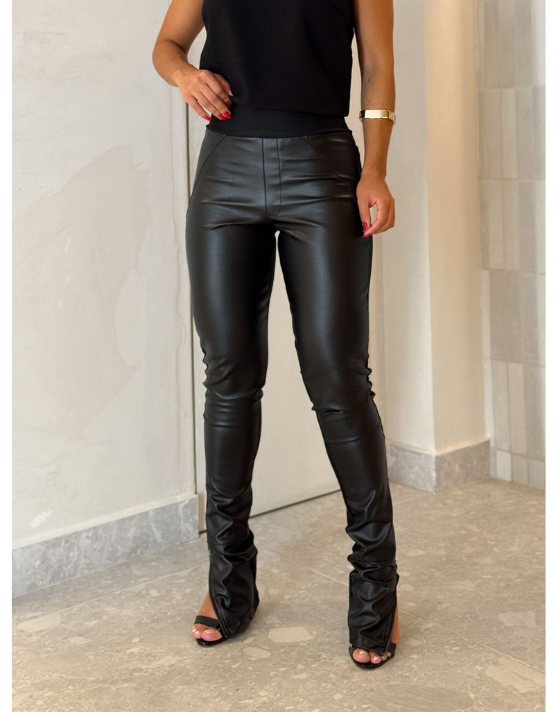 Calça Couro Fake Chay Preta