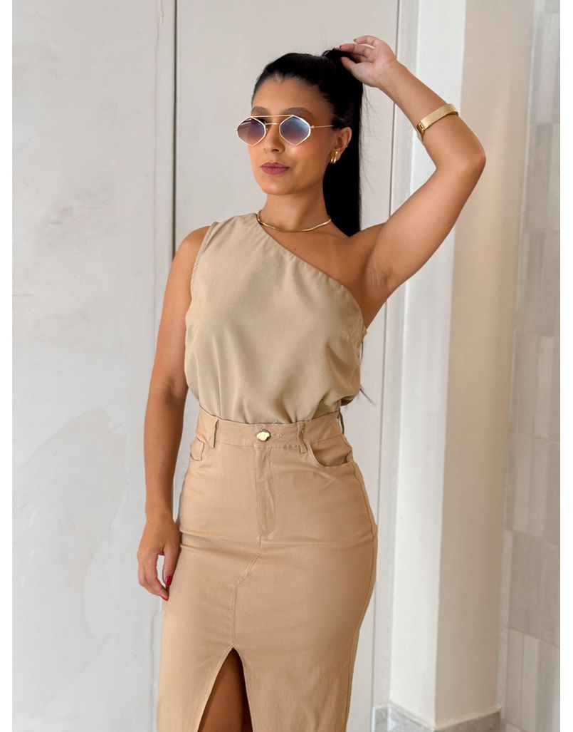 Blusa Viscolinho Viena Cappuccino