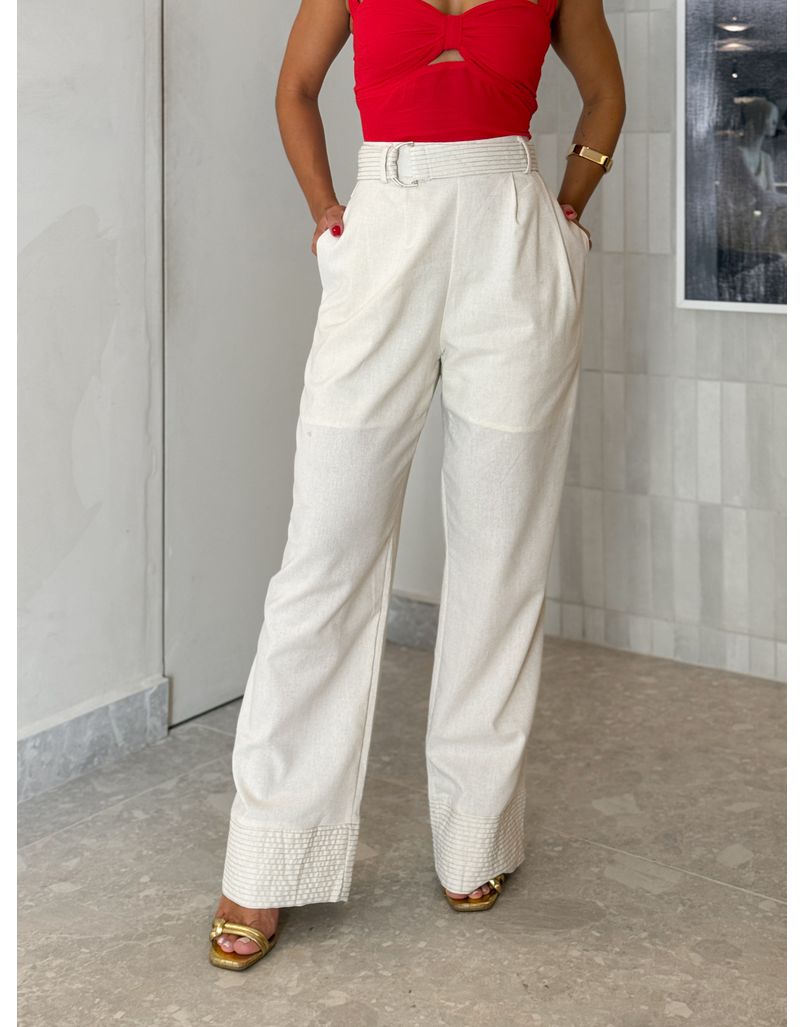 Calça Linho Célia Cru 