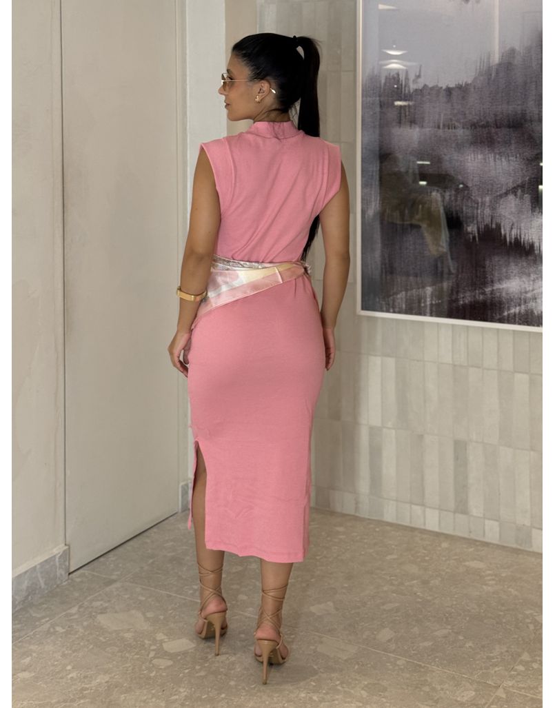 Vestido Canelado Muscle Tee Rosa Barbie