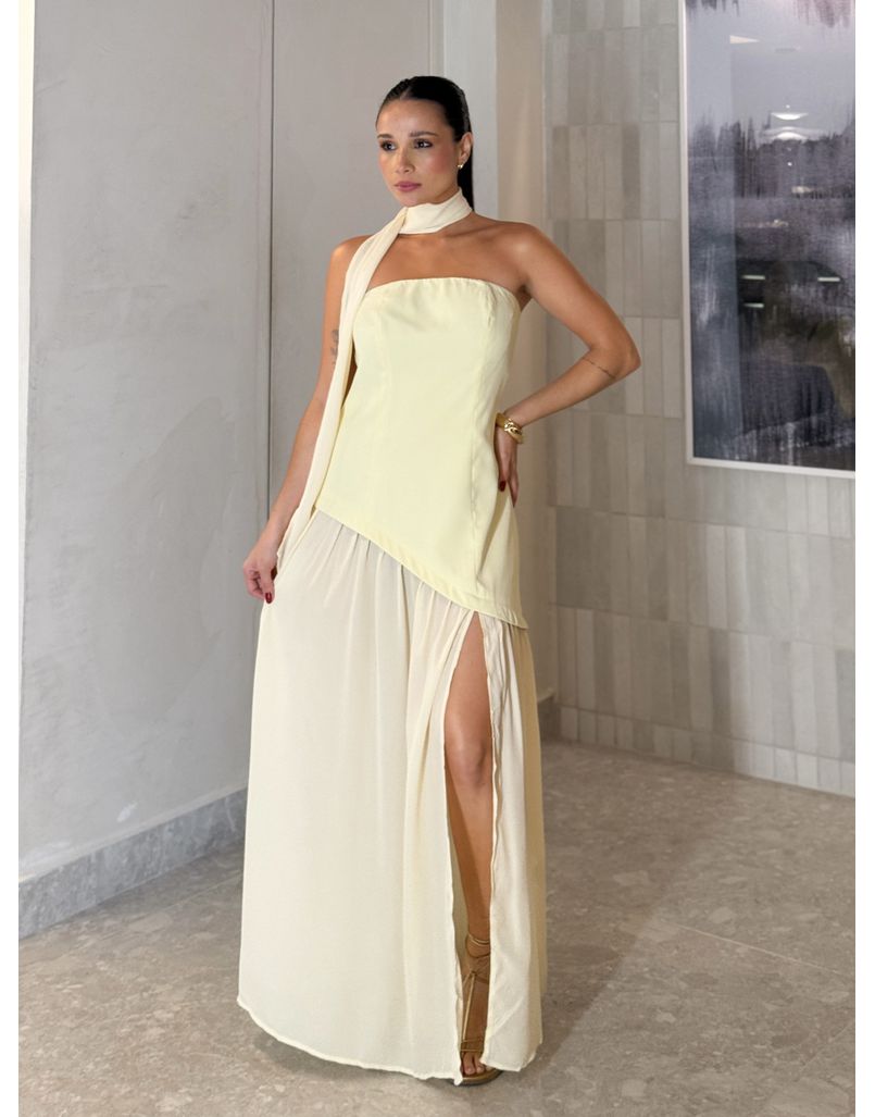 Vestido Midi Polly Manteiga