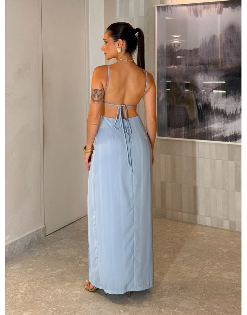 Vestido Longo Celeste Azul