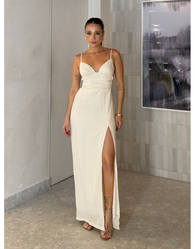 Vestido Longo Celeste Pérola 