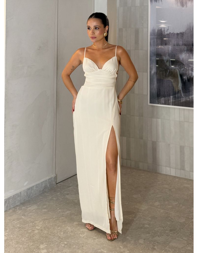 Vestido Longo Celeste Pérola 