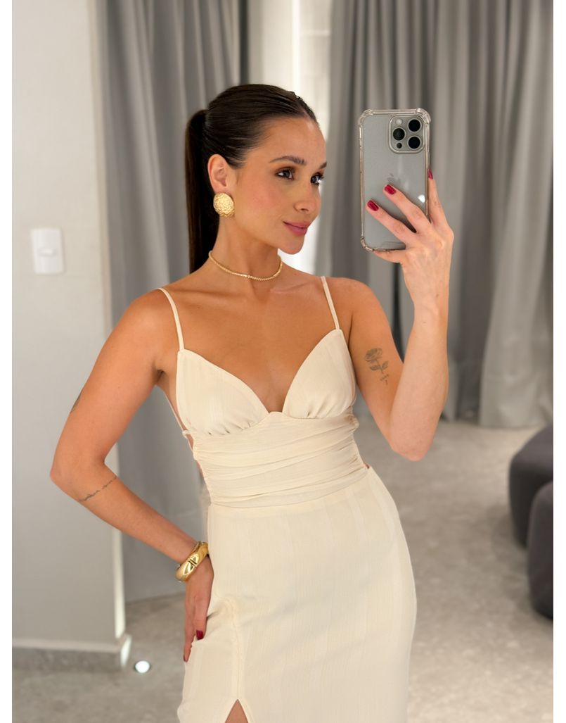 Vestido Longo Celeste Pérola 