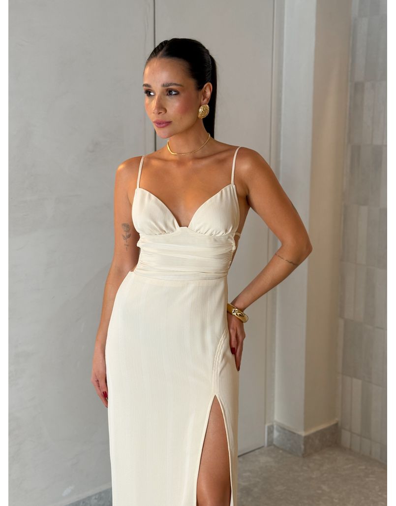 Vestido Longo Celeste Pérola 