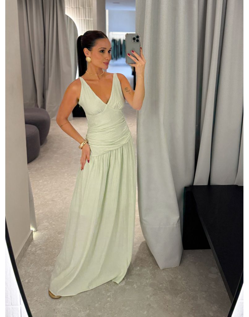 Vestido Franzido Alexia Verde