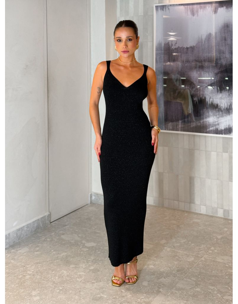 Vestido Lurex Sandra Preto 