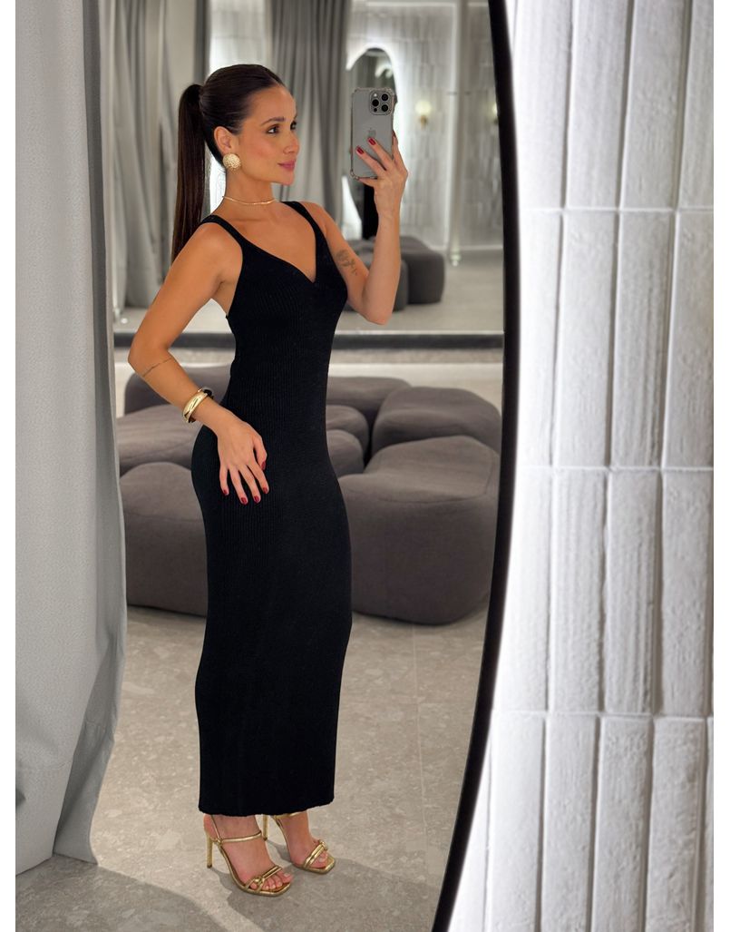 Vestido Lurex Sandra Preto 