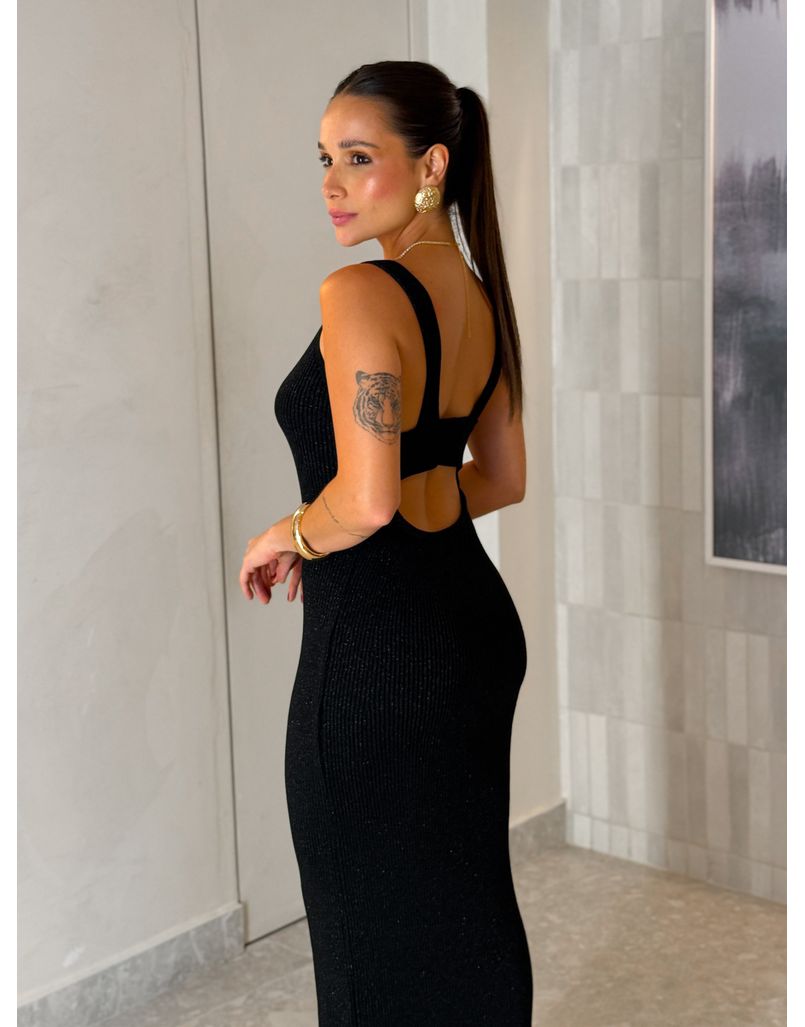 Vestido Lurex Sandra Preto 