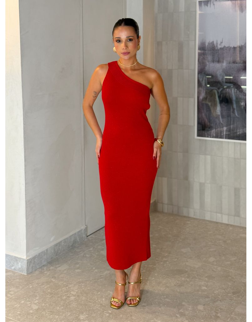 Vestido Lurex Morgana Vermelho