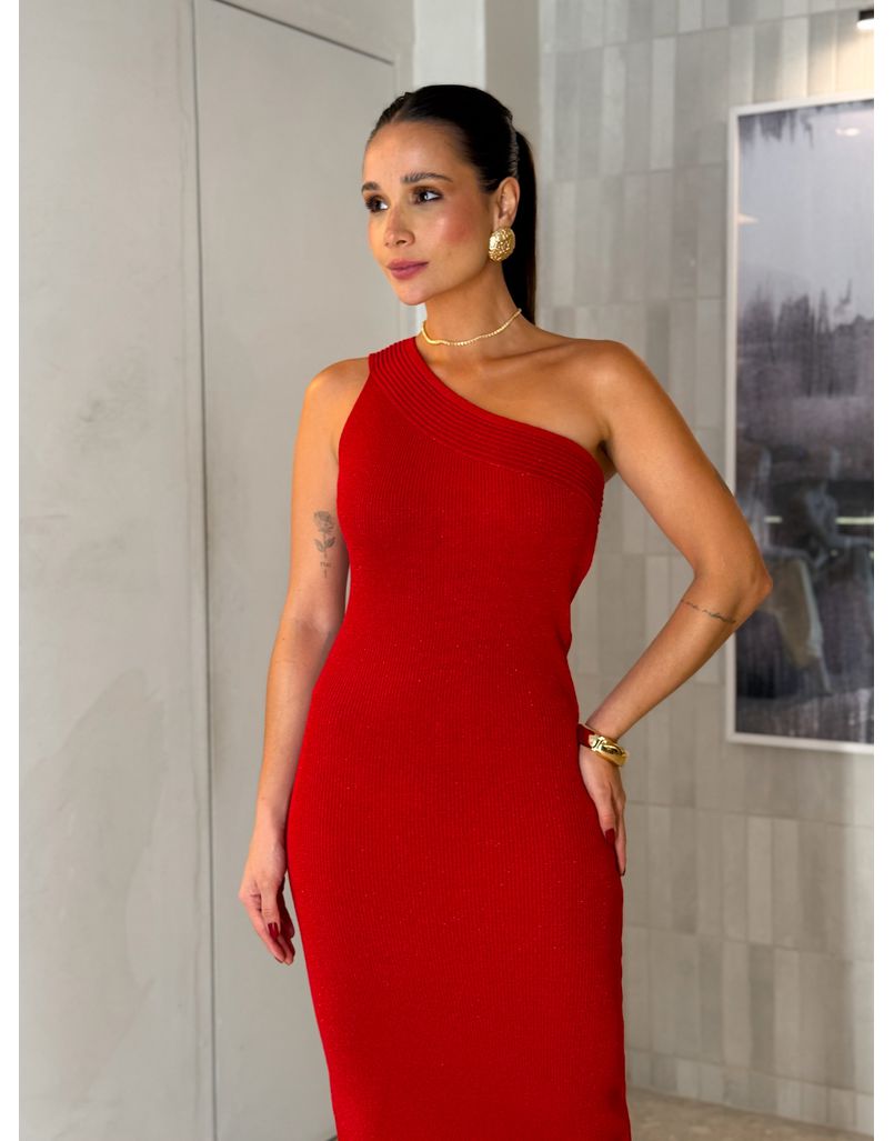 Vestido Lurex Morgana Vermelho