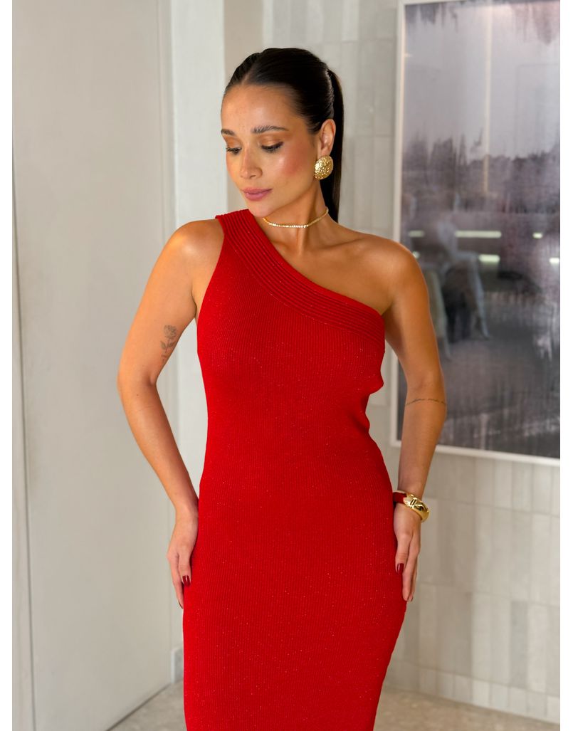 Vestido Lurex Morgana Vermelho
