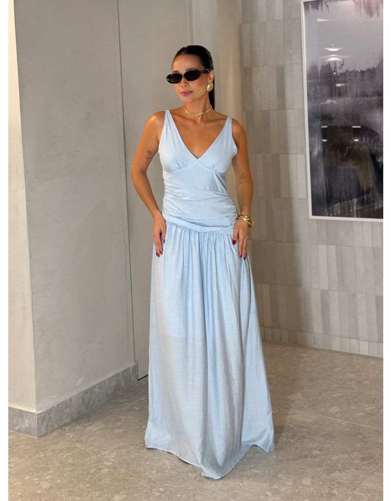 Vestido Franzido Alexia Baby Blue 