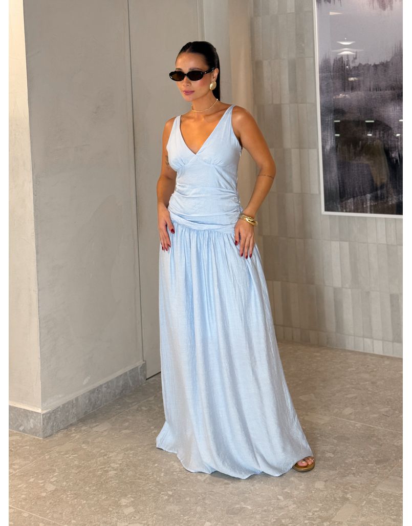 Vestido Franzido Alexia Baby Blue 