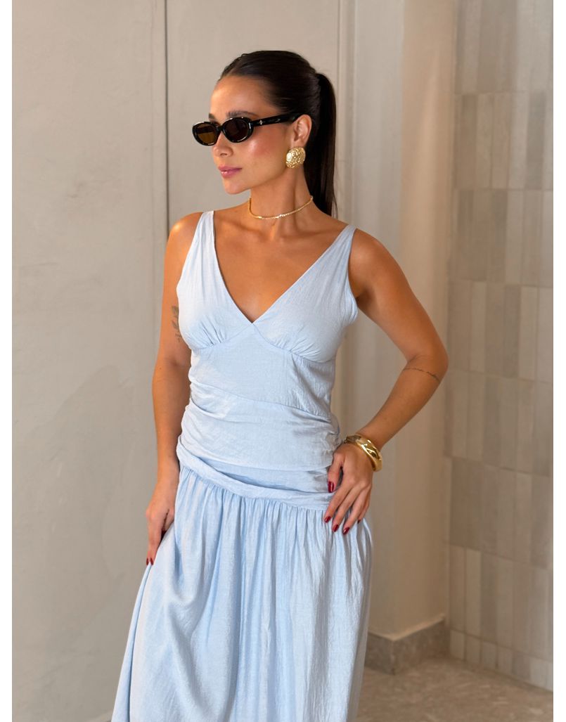 Vestido Franzido Alexia Baby Blue 